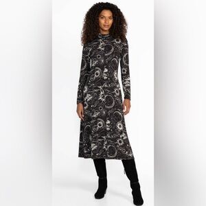 Johnny Was THE JANIE FAVORITE SEAMED MOCK NECK DRESS Celestial Moon Sun